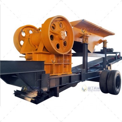 Shanghai quality diesel Small mobile stone crusher plant / Mini mobile crushing station / Small stone crusher